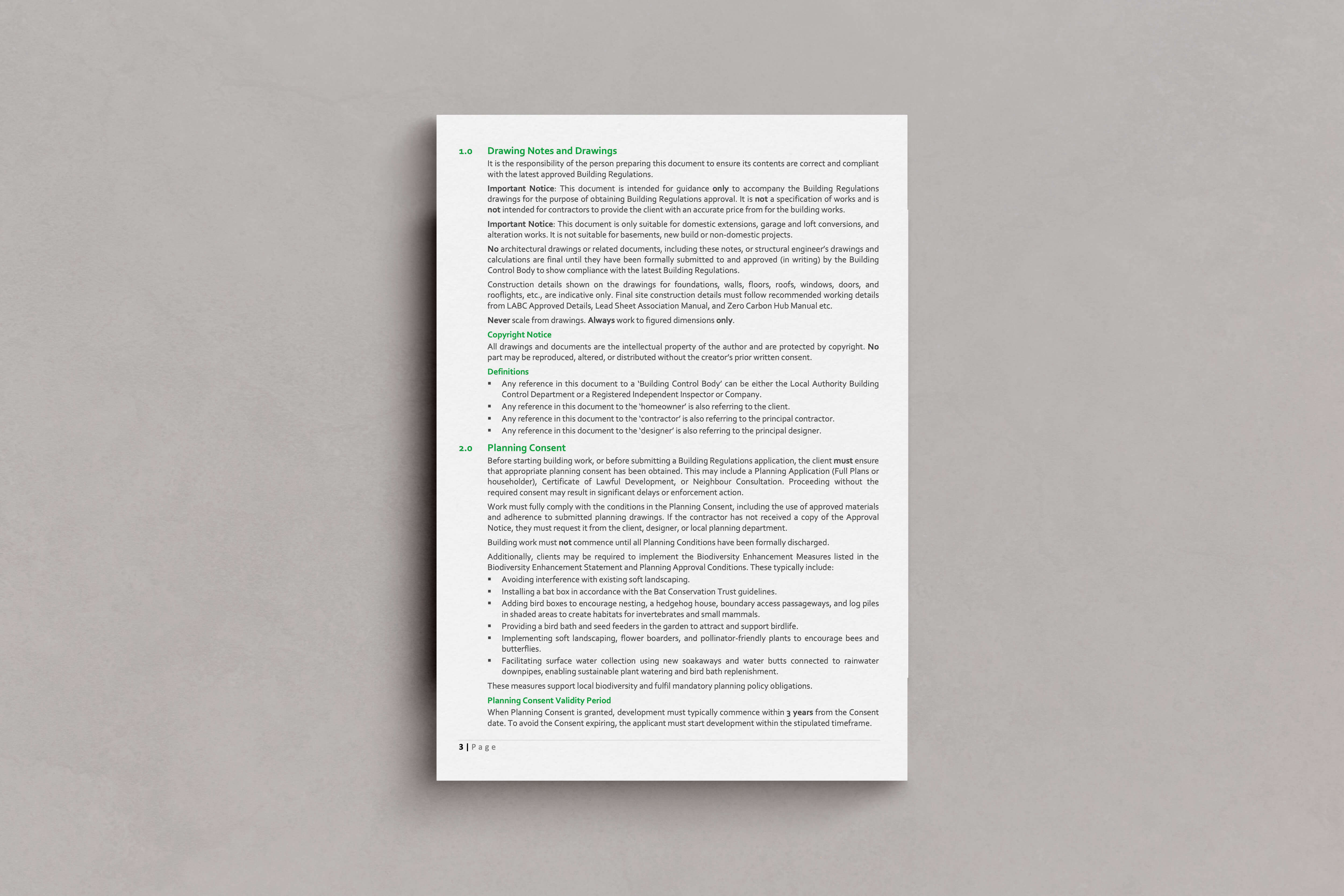 Building Regulations Notes Template