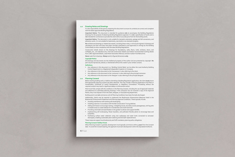 Building Regulations Notes Template