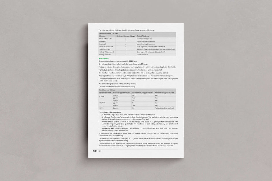 Building Regulations Notes Template