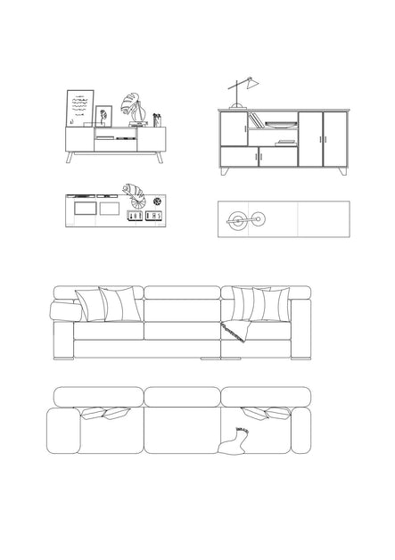 FIA CAD Blocks Furniture Plans and Elevation [CP06]
