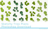 Hand Drawn Tree Plans - Set 8